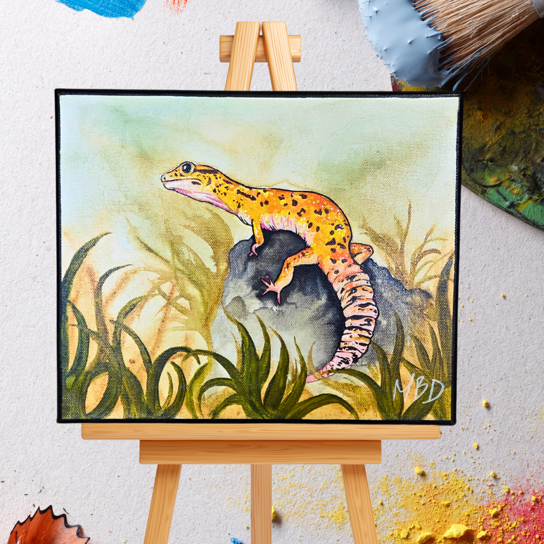 Maleri på lærred | Leopardgekko