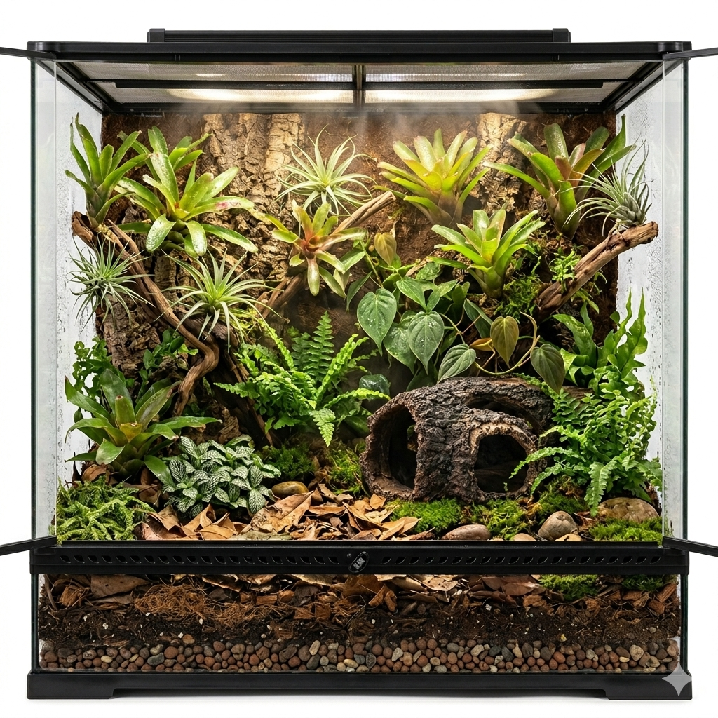 terrarium tropical Tronc creux en Résine Réaliste