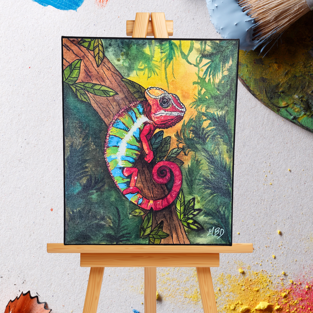 Peinture sur toile | Caméléon
