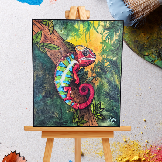 Peinture sur toile | Caméléon