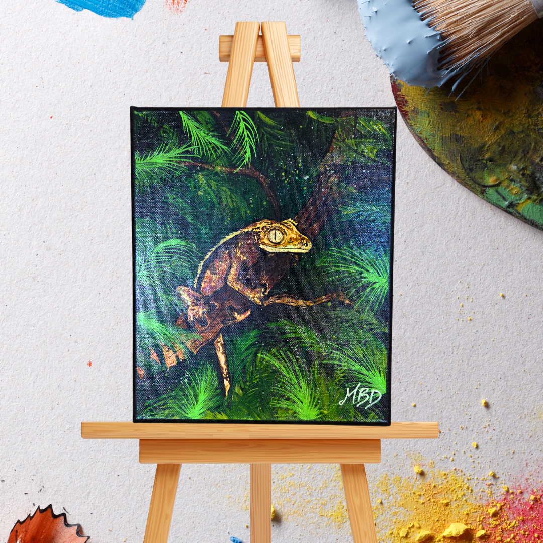 Peinture sur toile | Gecko à crête