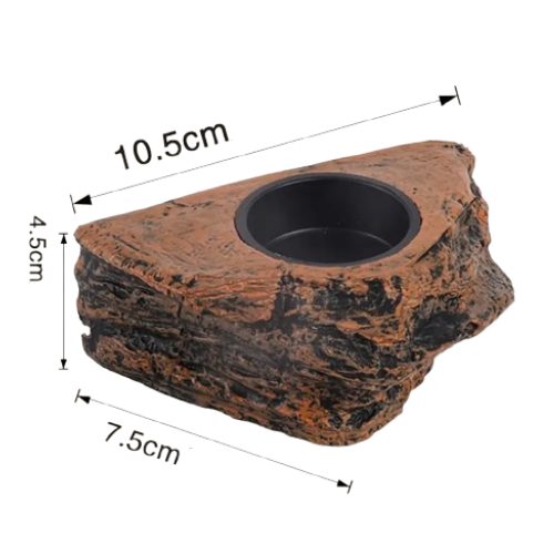 Mangeoire Aspect Roche Naturelle | Pratique & Esthétique pour Terrariums