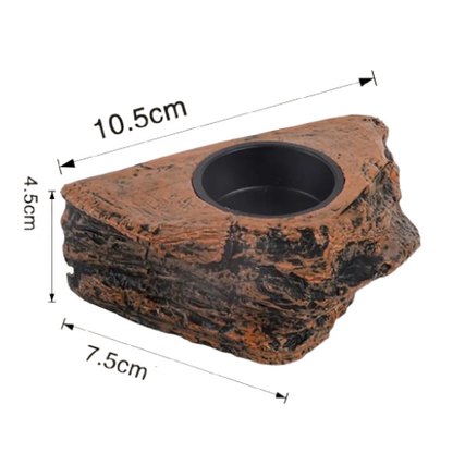 Mangeoire Aspect Roche Naturelle | Pratique & Esthétique pour Terrariums